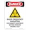 Signmission OSHA Danger Sign, Radio Frequency Radiation, 10in X 7in Rigid Plastic, 7" W, 10" H, Portrait OS-DS-P-710-V-1826 - alternate 1